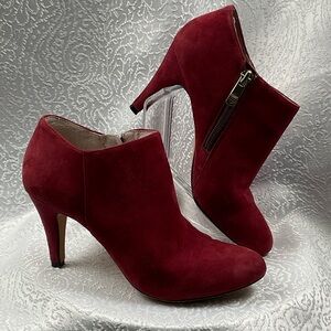 Vince Camuto Red Suede Heeled Boots